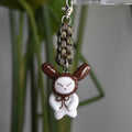 Brown Bunny Bow Brown Green Knot