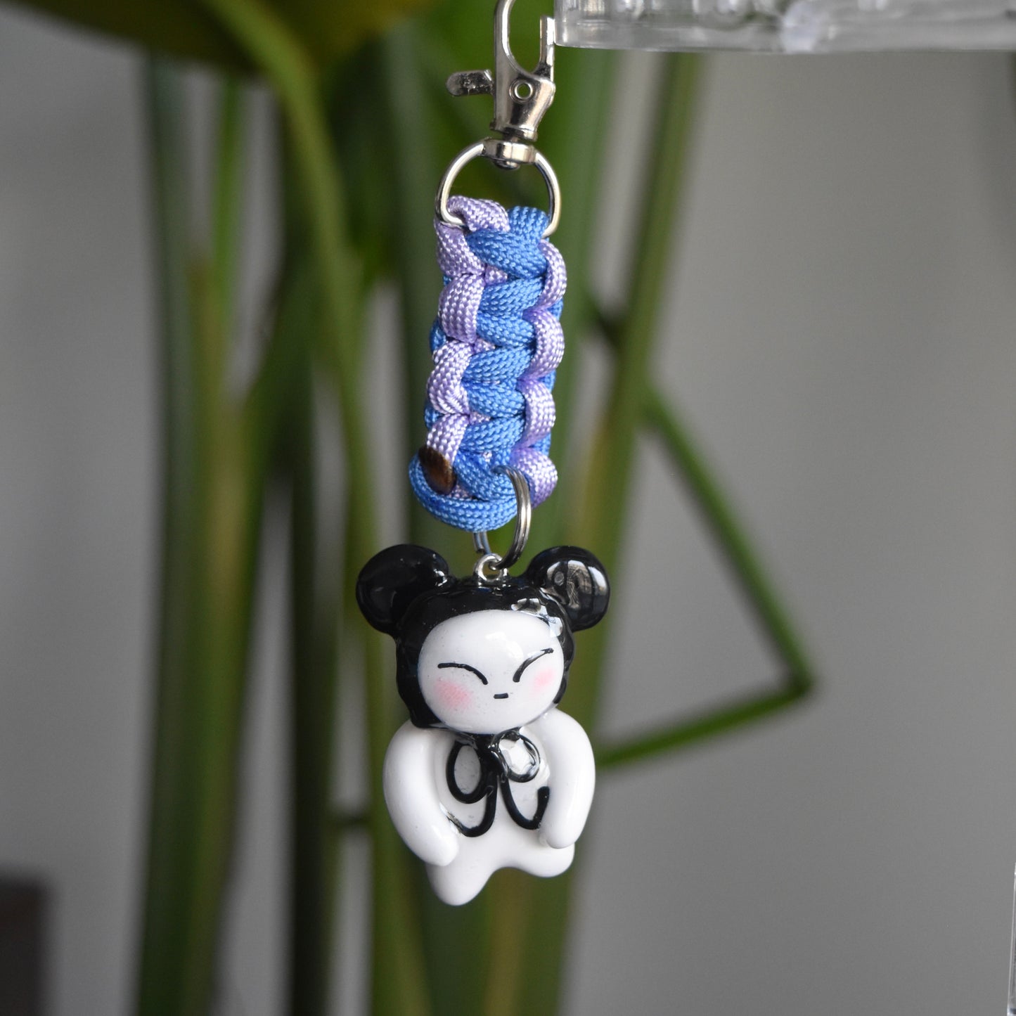 Black Bear Bow Purple Blue Flat Knot