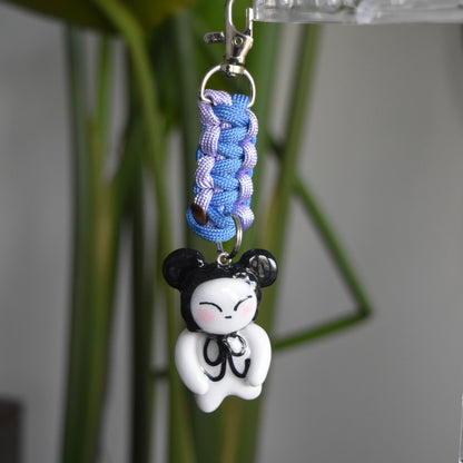 Black Bear Bow Purple Blue Flat Knot