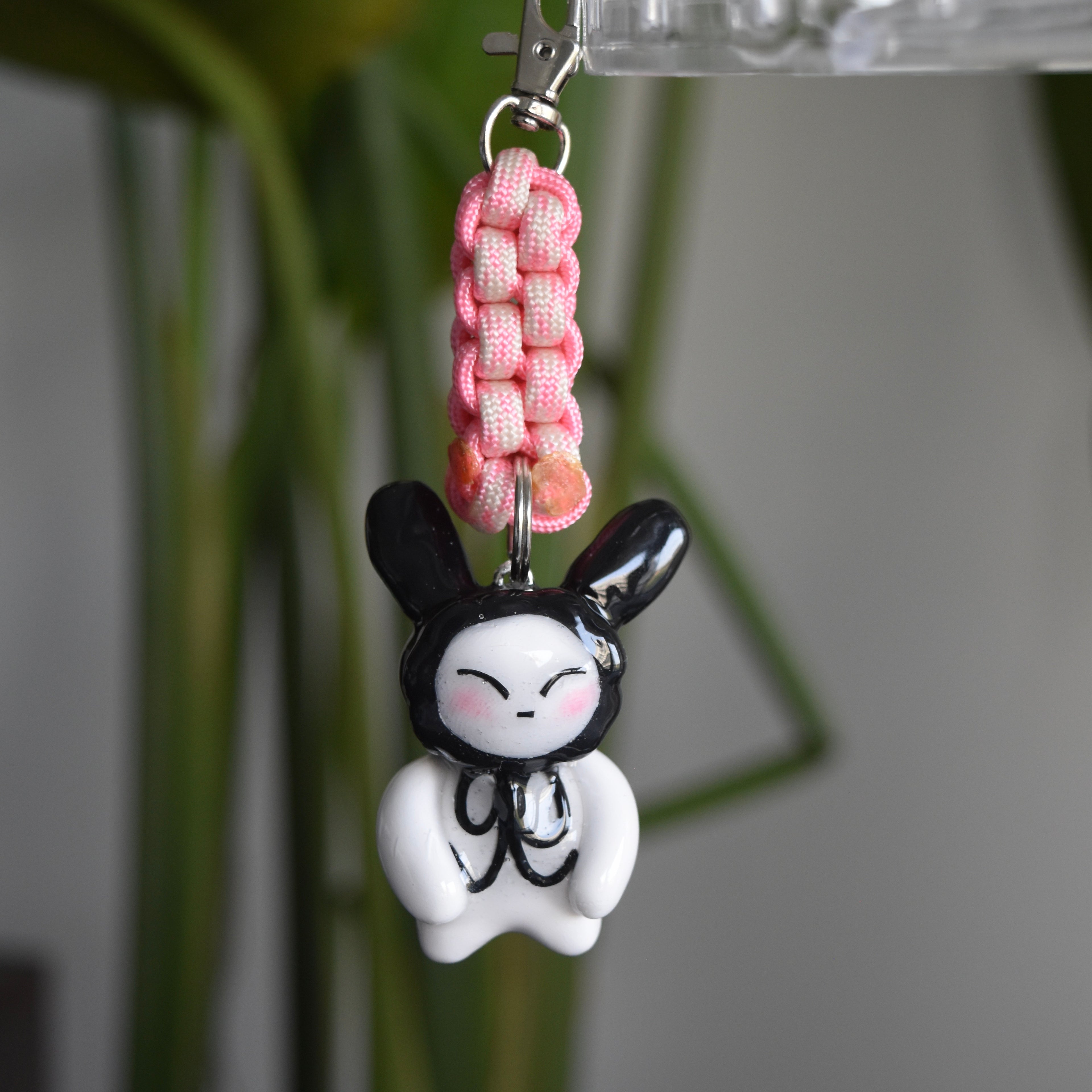 Black Bunny Bow Duo Pink Knot