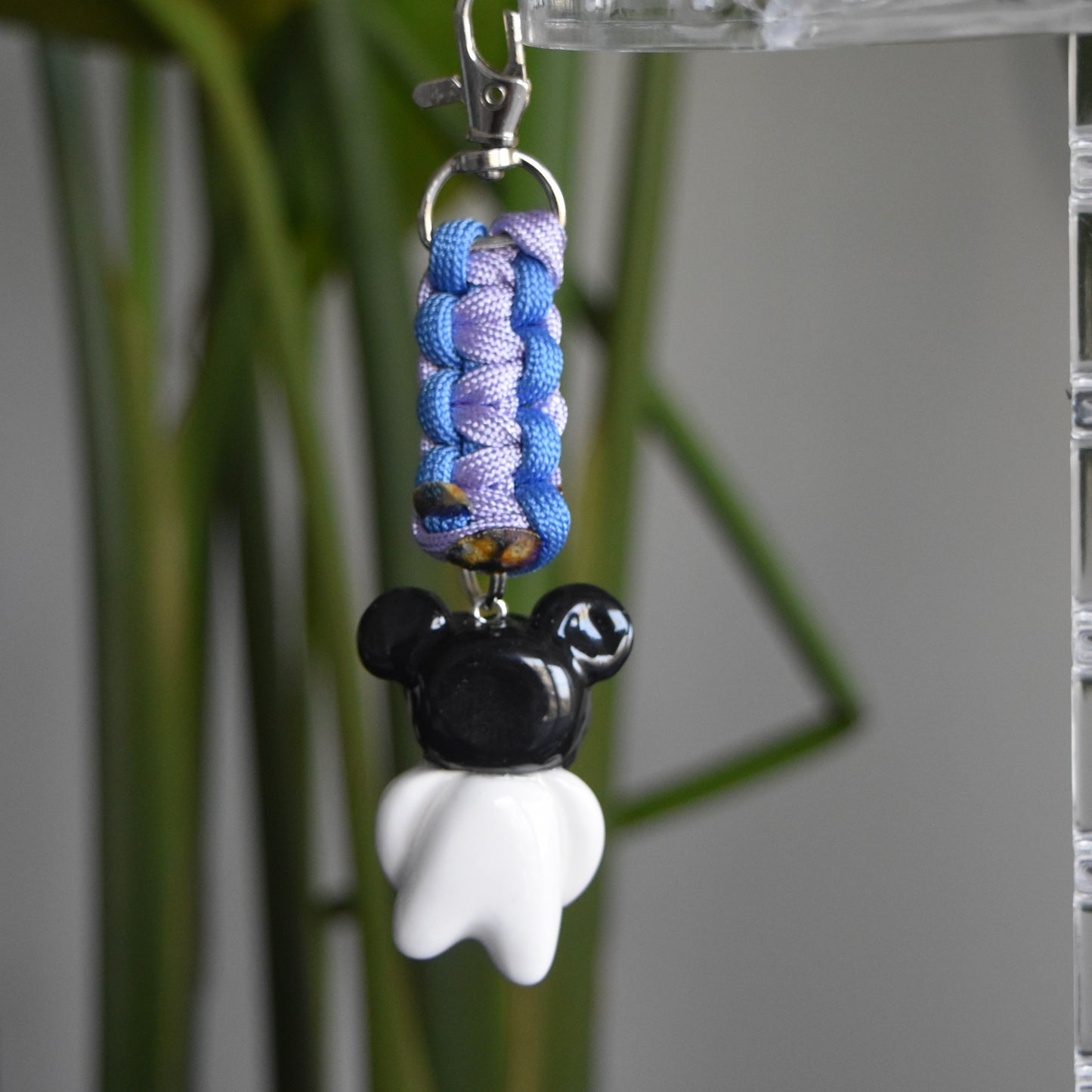 Black Bear Bow Purple Blue Flat Knot