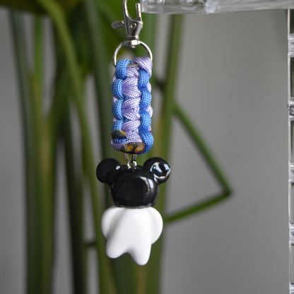 Black Bear Bow Purple Blue Flat Knot