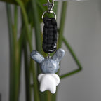 Silver Bunny Bow Black knot