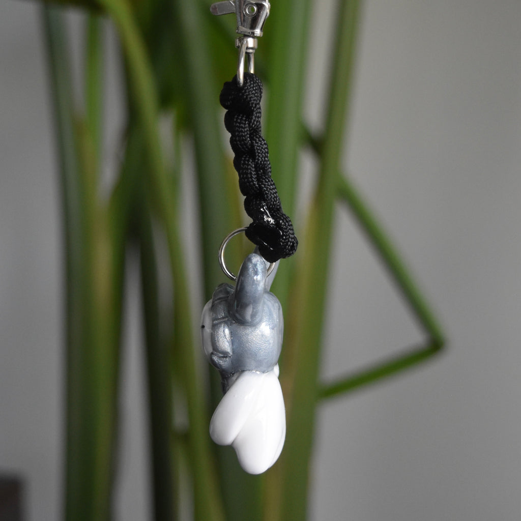 Silver Bunny Bow Black knot