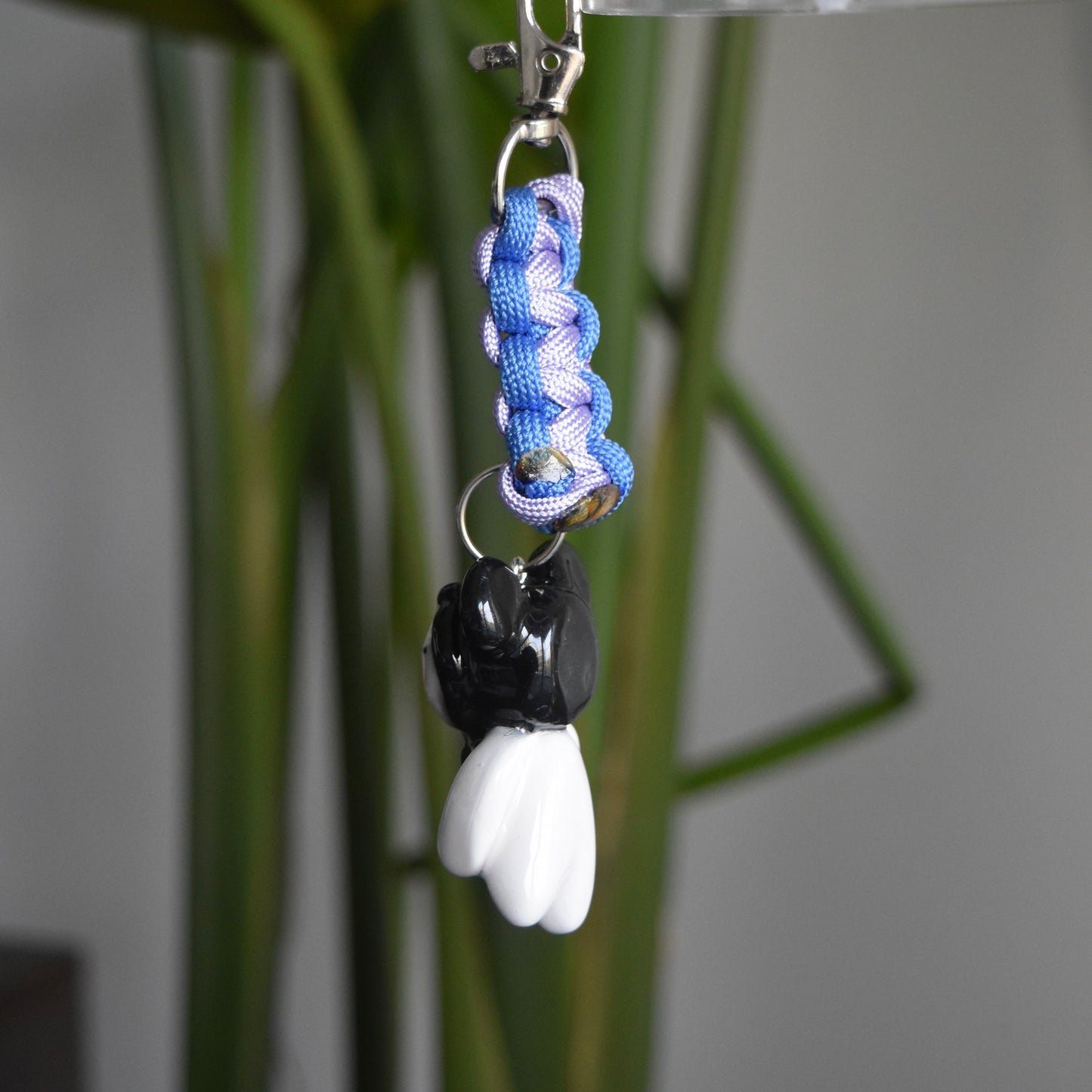 Black Bear Bow Purple Blue Flat Knot