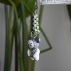 Silver Bear Spiral Grey Green Box Knot