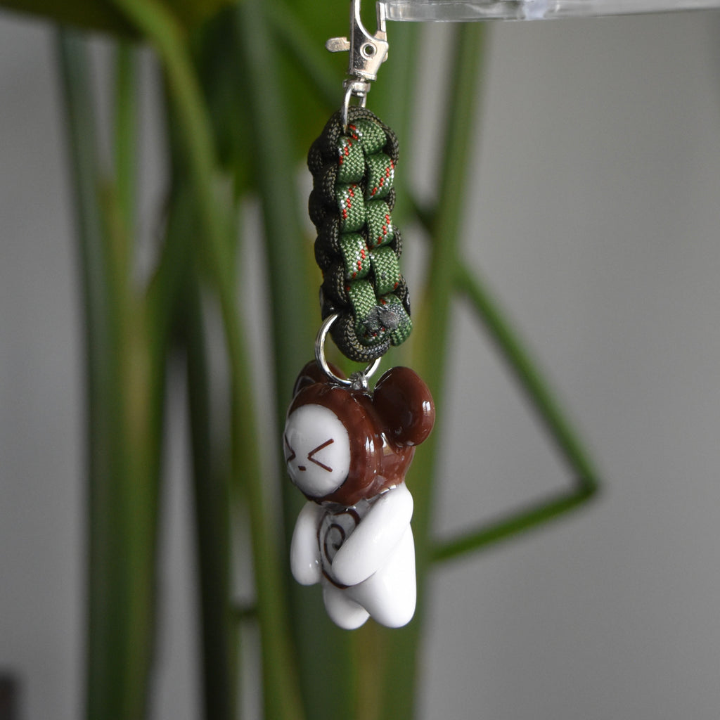 Brown Bear Spiral Green Red Box Knot