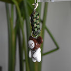 Brown Bear Spiral Green Red Box Knot