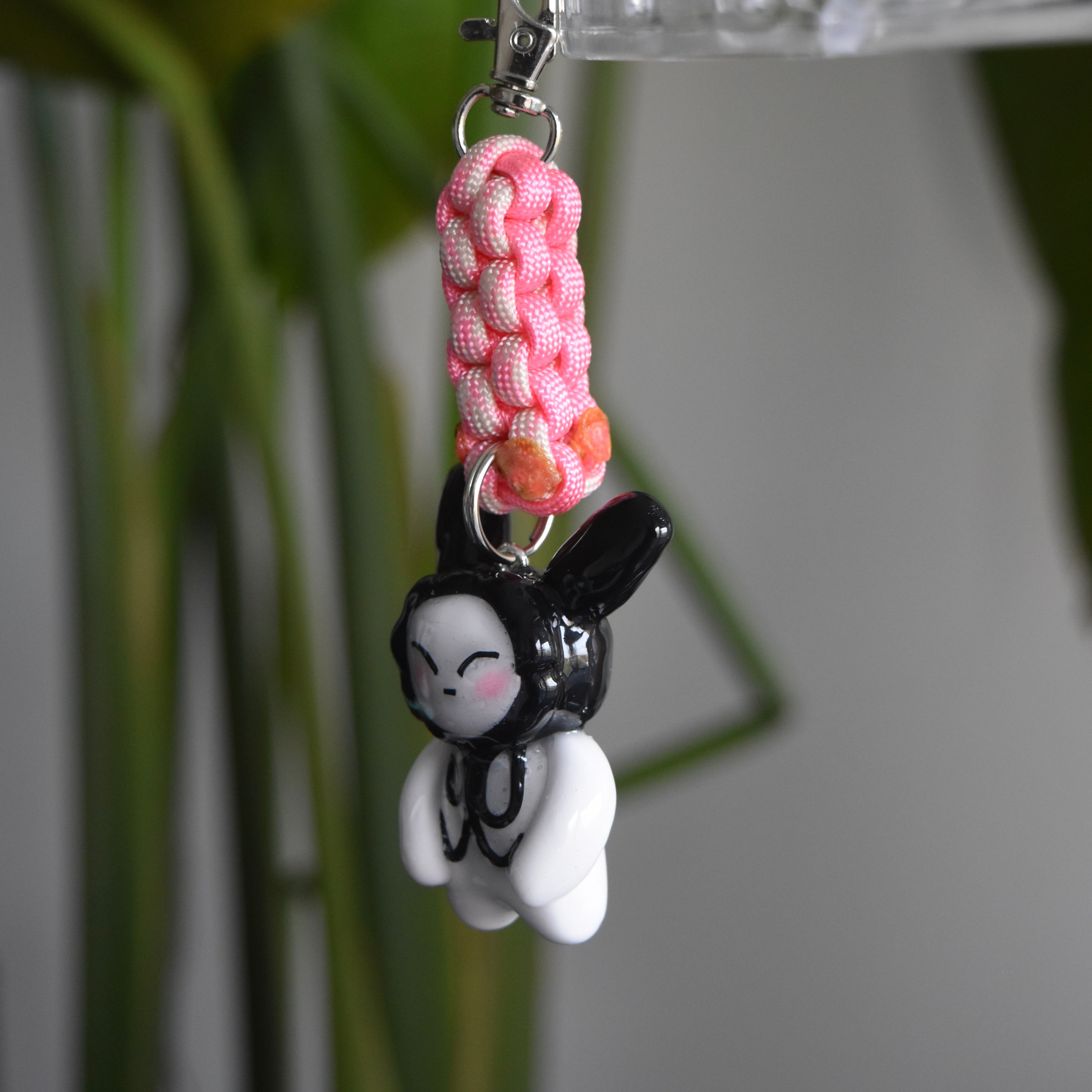 Black Bunny Bow Duo Pink Knot