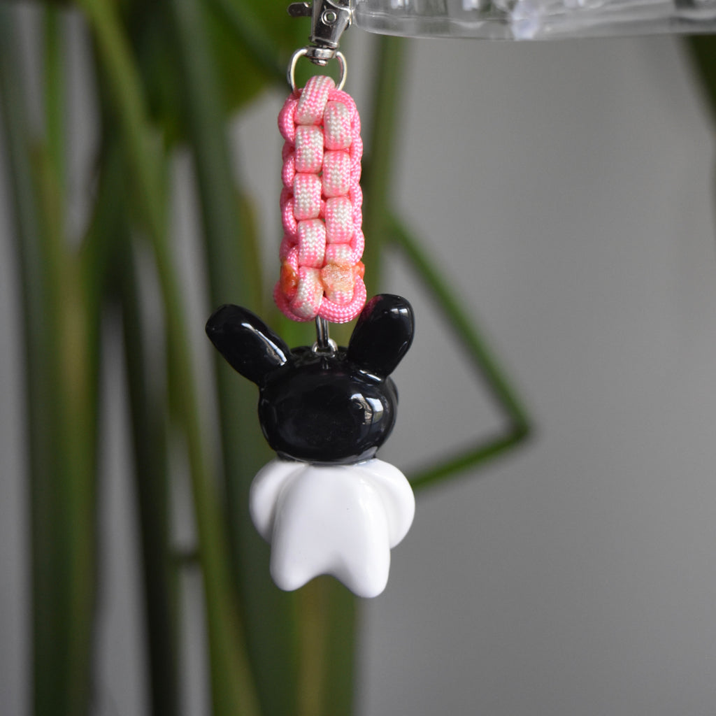 Black Bunny Bow Duo Pink Knot