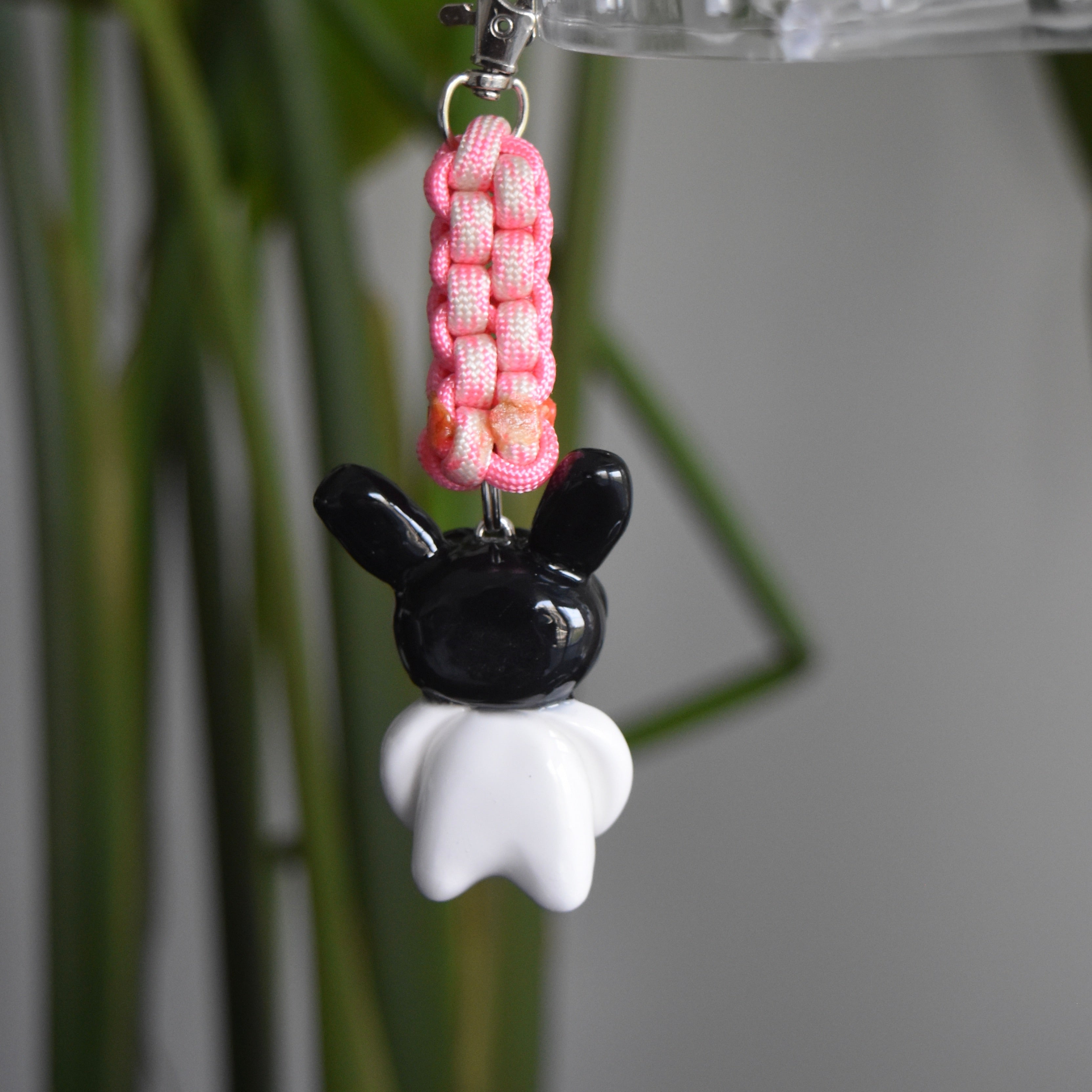 Black Bunny Bow Duo Pink Knot