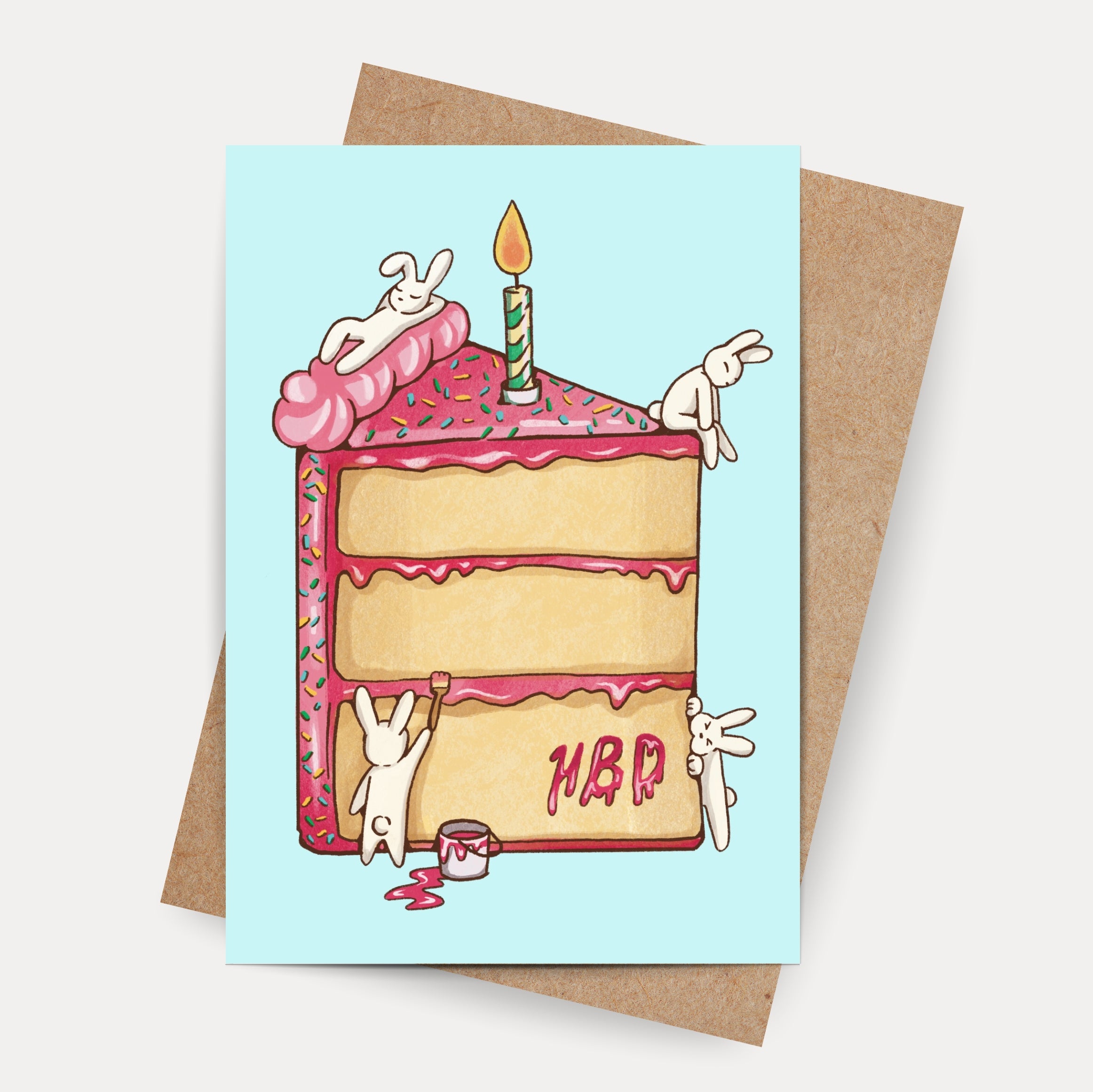 Birthday Bunny Cake Card