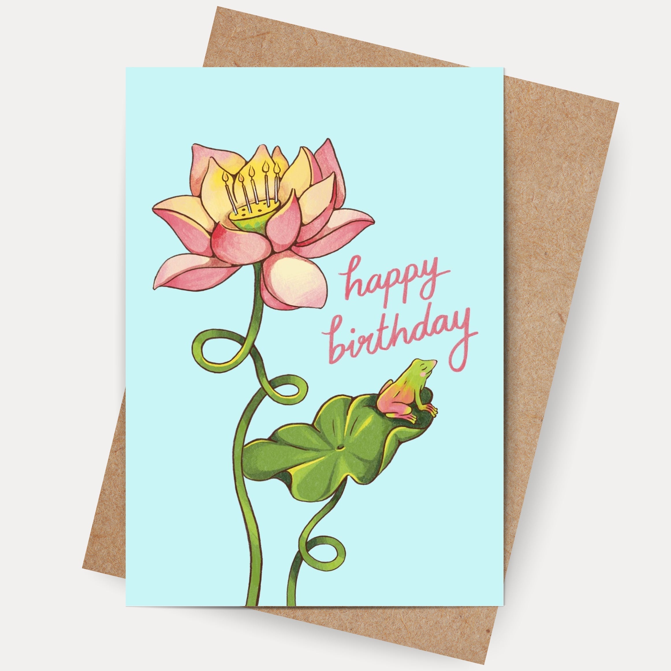 Lotus Frog Card