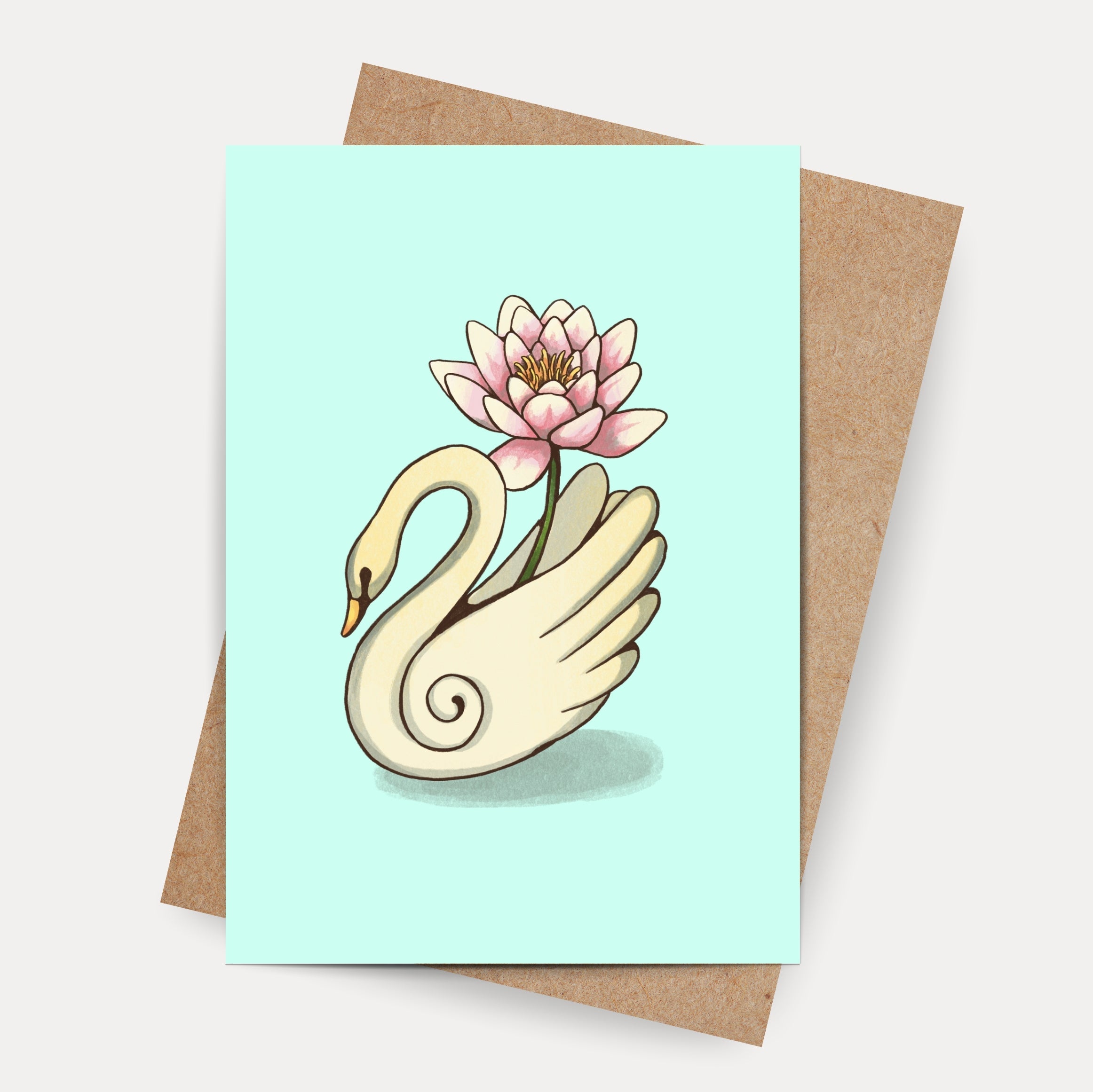 Swan Flower Card